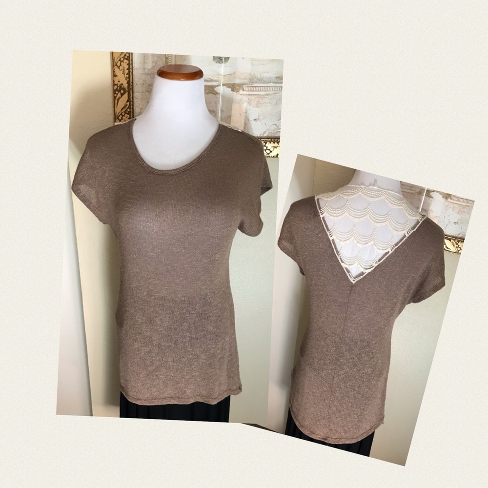 Evolve LA Knit Top with Lace Insert